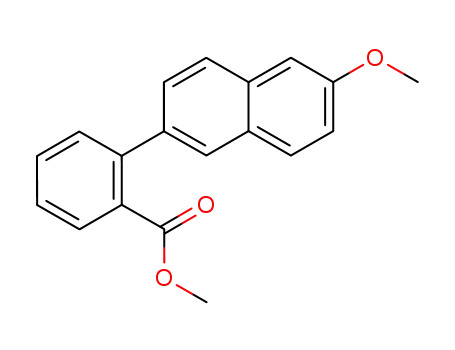Molecular Structure of 880252-09-5 (Benzoic acid, 2-(6-methoxy-2-naphthalenyl)-, methyl ester)