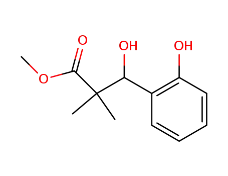 Molecular Structure of 608137-17-3 (methyl 3-hydroxy-3-(2-hydroxyphenyl)-2,2-dimethylpropionate)