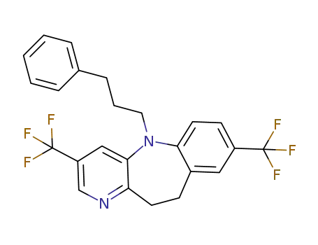 Molecular Structure of 1512812-19-9 (5-(3-phenylpropyl)-3,8-bis(trifluoromethyl)-10,11-dihydro-5H-benzo[b]pyrido[2,3-f]azepine)
