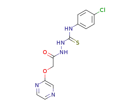 Molecular Structure of 396097-59-9 (Acetic acid, (pyrazinyloxy)-,
2-[[(4-chlorophenyl)amino]thioxomethyl]hydrazide)
