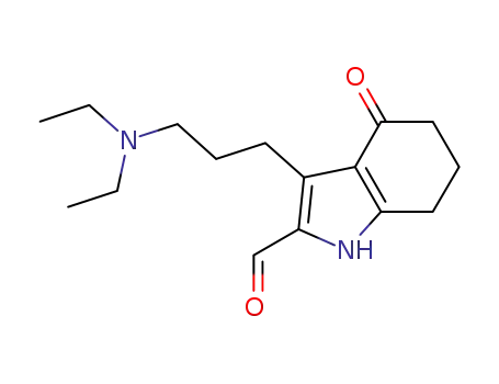 Molecular Structure of 1239441-14-5 (3-[3-(diethylamino)propyl]-4-oxo-4,5,6,7-tetrahydro-1H-indole-2-carbaldehyde)