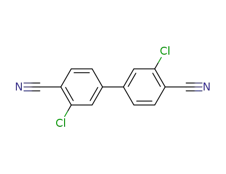 Molecular Structure of 1068162-79-7 (2-Chloro-4-(3-chloro-4-cyanophenyl)benzonitrile)