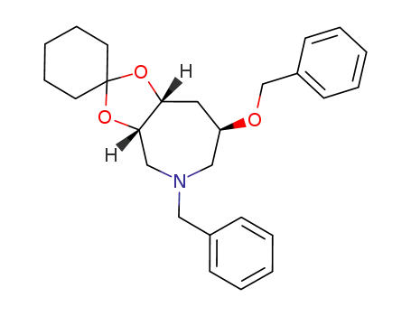 (3S,4R,6R)-1-benzyl-6-O-benzyl-3,4-O-cyclohexylidene-3,4,6-trihydroxyazepane
