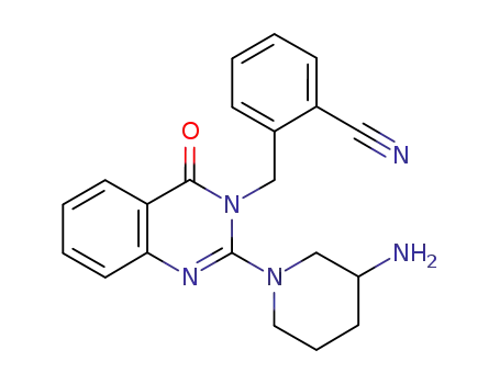 Molecular Structure of 940907-93-7 (Benzonitrile, 2-[[2-[(3R)-3-amino-1-piperidinyl]-4-oxo-3(4H)-quinazolinyl]methyl]-)