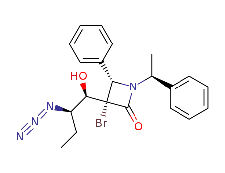 (3S,4S)-3-((1R,2R)-2-Azido-1-hydroxy-butyl)-3-bromo-4-phenyl-1-((S)-1-phenyl-ethyl)-azetidin-2-one