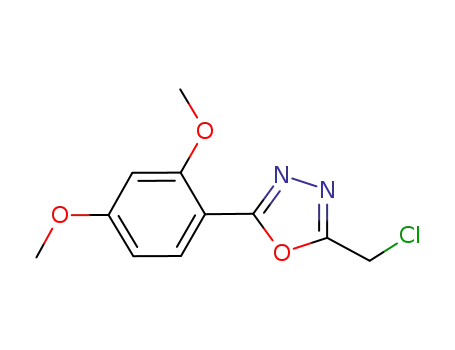 Molecular Structure of 871505-26-9 (1,3,4-Oxadiazole, 2-(chloromethyl)-5-(2,4-dimethoxyphenyl)-)
