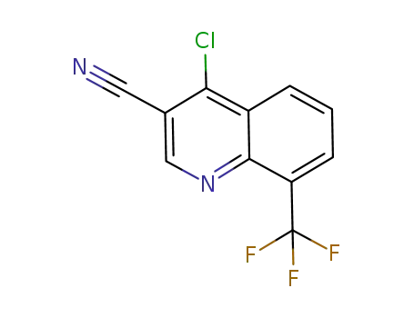 Molecular Structure of 157301-82-1 (4-chloro-8-(trifluoromethyl)quinoline-3-carbonitrile)