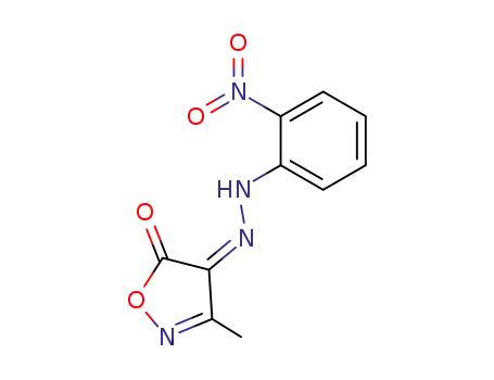 Molecular Structure of 5669-80-7 (3-Methyl-4-[2-(2-nitrophenyl)hydrazono]isoxazole-5(4H)-one)