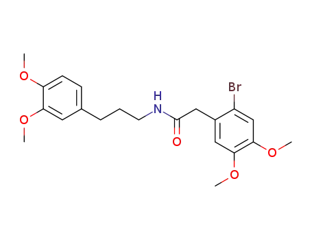 Molecular Structure of 65004-82-2 (2-(2'-bromo-4',5'-dimethoxyphenyl)-N-[3-(3',4'-dimethoxyphenyl)propyl]acetamide)