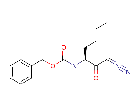 Carbamic acid, [1-(diazoacetyl)pentyl]-, phenylmethyl ester, (S)-