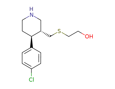 Molecular Structure of 896710-05-7 (2-[(3R,4S)-4-(4-Chloro-phenyl)-piperidin-3-ylmethylsulfanyl]-ethanol)