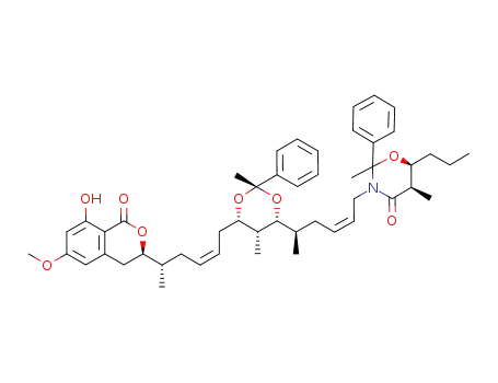 3-(5-{6-[5-(8-hydroxy-6-methoxy-1-oxo-isochroman-3-yl)-hex-2-enyl]-2,5-dimethyl-2-phenyl-[1,3]dioxan-4-yl}-hex-2-enyl)-2,5-dimethyl-2-phenyl-6-propyl-[1,3]oxazinan-4-one
