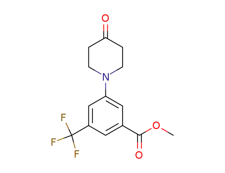 Molecular Structure of 334792-87-9 (Methyl 3-(4-oxopiperidin-1-yl)-5-(trifluoromethyl)benzoate)