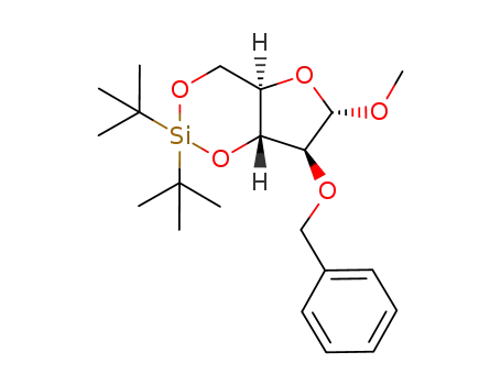 Molecular Structure of 932719-57-8 (methyl 2-O-benzyl-3,5-O-(di-tert-butylsilylene)-α-D-arabinofuranoside)