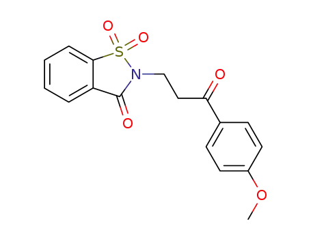2-[3-(4-methoxy-phenyl)-3-oxo-propyl]-1,1-dioxo-1,2-dihydro-1λ<sup>6</sup>-benzo[<i>d</i>]isothiazol-3-one