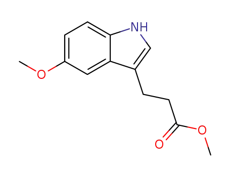 Molecular Structure of 100372-62-1 (1H-Indole-3-propanoic acid, 5-methoxy-, methyl ester)