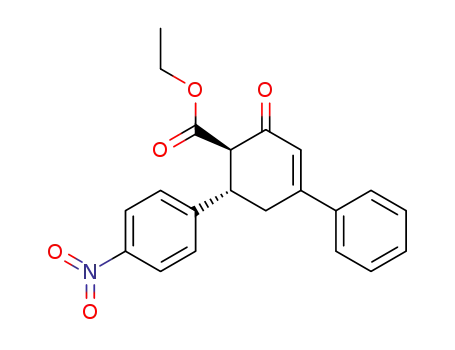 Molecular Structure of 90015-99-9 (3-Cyclohexene-1-carboxylic acid, 6-(4-nitrophenyl)-2-oxo-4-phenyl-,
ethyl ester, trans-)