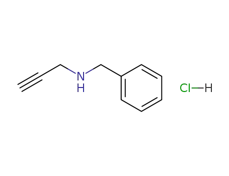Molecular Structure of 1007-53-0 (Benzenemethanamine,N-2-propyn-1-yl-, hydrochloride (1:1))
