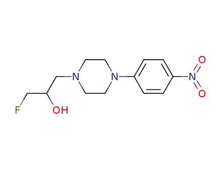 Molecular Structure of 955369-30-9 (1-fluoro-3-[4-(4-nitrophenyl)piperazin-1-yl]propan-2-ol)