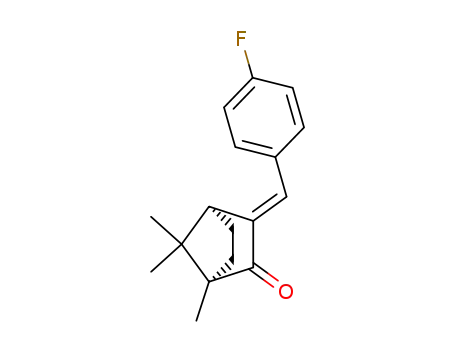 Molecular Structure of 53012-05-8 (Bicyclo[2.2.1]heptan-2-one,
3-[(4-fluorophenyl)methylene]-1,7,7-trimethyl-, (1R,3E,4S)-)