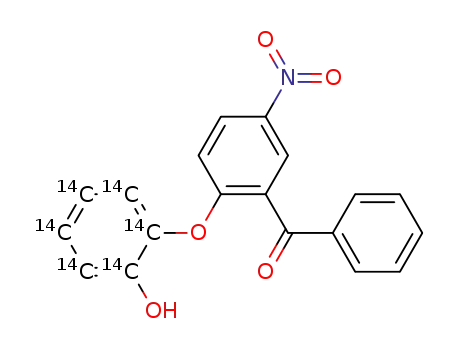 Molecular Structure of 53379-80-9 (2-[2'-hydroxyphenoxy-(U)-<sup>14</sup>C]-5-nitrobenzophenone)