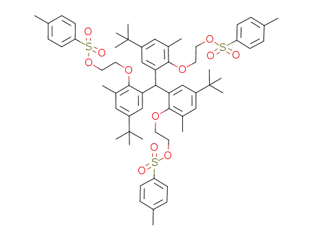 Molecular Structure of 957107-97-0 (tris[2-(2-toluenesulfonylethoxy)-3-methyl-5-tert-butylphenyl]methane)