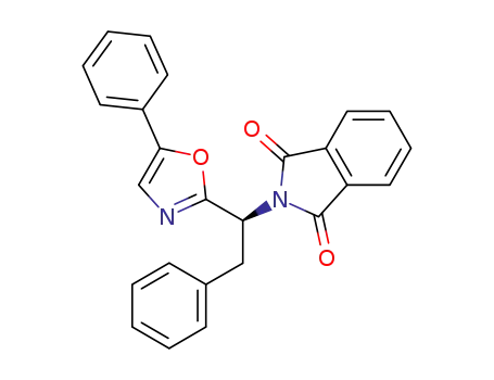 Molecular Structure of 137349-42-9 ((S)-2-(2-phenyl-1-(5-phenyloxazol-2-yl)ethyl)isoindoline-1,3-dione)