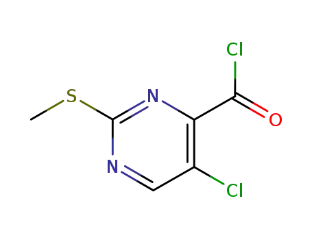 Molecular Structure of 79686-02-5 (4-Pyrimidinecarbonyl chloride, 5-chloro-2-(methylthio)-)