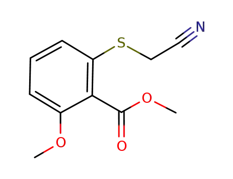 Molecular Structure of 944061-02-3 (methyl 2-[(cyanomethyl)thio]-6-methoxybenzoate)