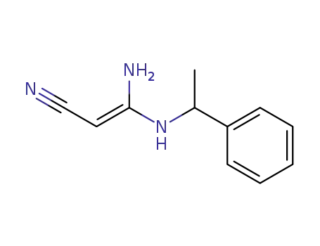 (E)-(+/-)-3-Amino-3-(1-phenylethylamino)acrylnitril