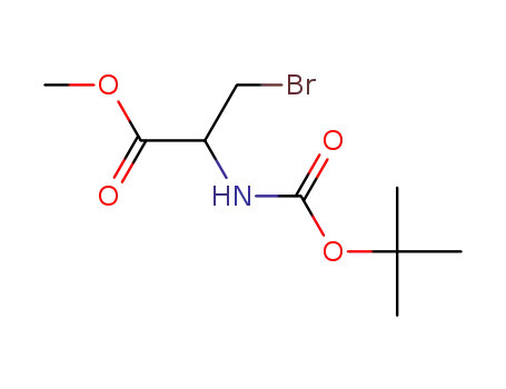 Molecular Structure of 1219200-16-4 (3-BROMO-2-N-BOC-AMINO-PROPIONIC ACID METHYL ESTER)