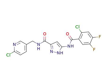 5-(2-chloro-4,5-difluoro-benzoylamino)-1H-pyrazole-3-carboxylic acid (6-chloro-pyridin-3-ylmethyl)-amide