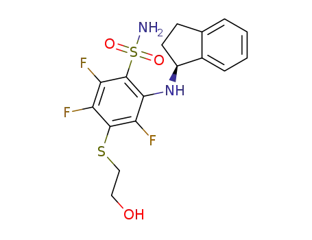 2-[(1S)-2,3-dihydro-1H-inden-1-ylamino]-3,5,6-trifluoro-4-[(2-hydroxyethyl)thio]benzenesulfonamide