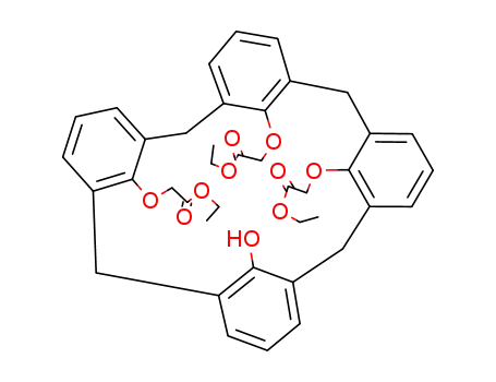 Molecular Structure of 149647-23-4 (5-(4'-pyridylazo)-25,26,27-tris(ethoxycarbonylmethoxy)-28-hydroxycalix[4]arene)