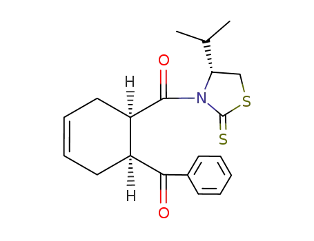 Molecular Structure of 916767-00-5 ((1R,6S)-6-benzoyl-1-[(4R)-4-isopropyl-1,3-thiazolidine-2-thion-3-yl]carbonylcyclohex-3-ene)