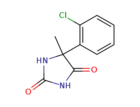 Molecular Structure of 102589-03-7 (5-(2-chlorophenyl)-5-methylimidazolidine-2,4-dione)
