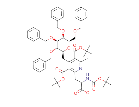 (2'''S)-4-((2',3',4',6'-tetra-O-benzyl-β-D-galactopyranosyl)methyl)-2-(2'''-(tert-butoxycarbonylamino)-2'''-(methoxycarbonyl)ethyl)-6-methyl-3,5-dicarboxylic acid di-tert-butyl ester