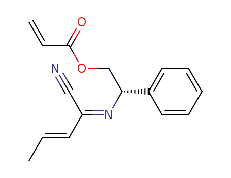 2-Propenoic acid,
(2S)-2-[(Z)-[(2E)-1-cyano-2-butenylidene]amino]-2-phenylethyl ester