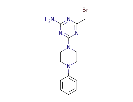 Molecular Structure of 871332-12-6 (2-amino-4-(4-phenylpiperazin-1-yl)-6-(1-bromomethyl)-1,3,5-triazine)