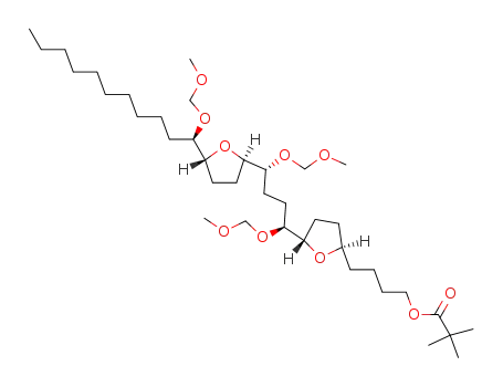 2,2-Dimethyl-propionic acid 4-((2R,5S)-5-{(1S,4R)-1,4-bis-methoxymethoxy-4-[(2R,5R)-5-((R)-1-methoxymethoxy-undecyl)-tetrahydro-furan-2-yl]-butyl}-tetrahydro-furan-2-yl)-butyl ester