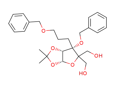 3-O-benzyl-3-C-(3-benzyloxy)propyl-4-C-hydroxymethyl-1,2-O-isopropylidene-α-D-erythro-pentofuranose
