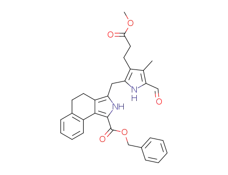 2H-Benz[e]isoindole-1-carboxylic acid,
3-[[5-formyl-3-(3-methoxy-3-oxopropyl)-4-methyl-1H-pyrrol-2-yl]methyl]-4
,5-dihydro-, phenylmethyl ester
