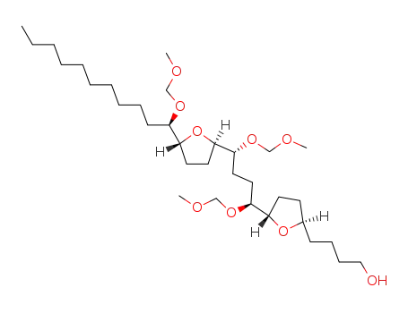 4-((2R,5S)-5-{(1S,4R)-1,4-Bis-methoxymethoxy-4-[(2R,5R)-5-((R)-1-methoxymethoxy-undecyl)-tetrahydro-furan-2-yl]-butyl}-tetrahydro-furan-2-yl)-butan-1-ol
