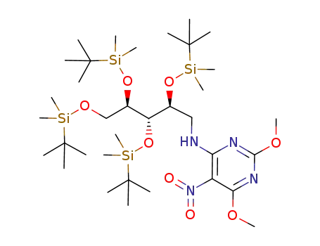 2,6-dimethoxy-5-nitro-N-((2S,3S,4R)-2,3,4,5-tetrakis(tert-butyldimethylsilyloxy)pentyl)pyrimidine-4-amine