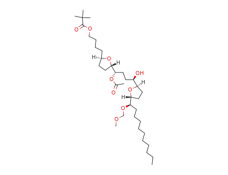 2,2-Dimethyl-propionic acid 4-((2R,5S)-5-{(1S,4R)-1-acetoxy-4-hydroxy-4-[(2R,5R)-5-((R)-1-methoxymethoxy-undecyl)-tetrahydro-furan-2-yl]-butyl}-tetrahydro-furan-2-yl)-butyl ester