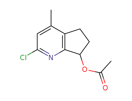 Molecular Structure of 267243-01-6 (5H-Cyclopenta[b]pyridin-7-ol, 2-chloro-6,7-dihydro-4-methyl-, acetate
(ester))