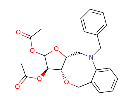 acetic acid 2-acetoxy-10-benzyl-3,3a,5,10,11,11a-hexahydro-2<i>H</i>-1,4-dioxa-10-aza-benzo[<i>a</i>]cyclopenta[<i>e</i>]cycloocten-3-yl ester