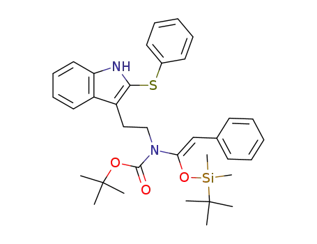 tert-butyl [1-(tert-butyldimethylsilanyloxy)-2-phenylvinyl]-[2-(2-phenylsulfenyl-1H-indol-3-yl)ethyl] carbamate