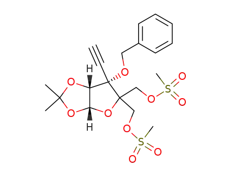 3-O-benzyl-3-C-ethynyl-4-C-(methanesulfonyloxy)methyl-5-O-methanesulfonyl-1,2-O-isopropylidene-α-D-erythro-pentofuranose