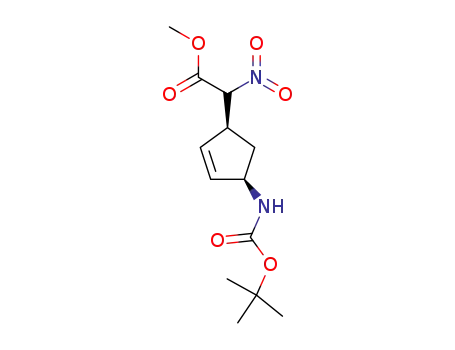 methyl 4-N-(tert-butoxycarbamoyl)-α-nitro-2-cyclopentenylacetate